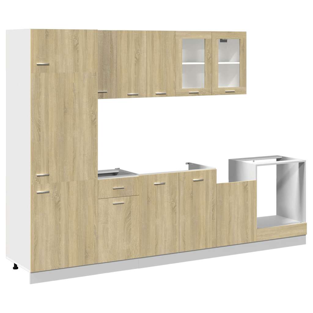 Thumbnail - vidaXL 8-tlg. Küchenschrank-Set Lyon Sonoma-Eiche Holzwerkstoff