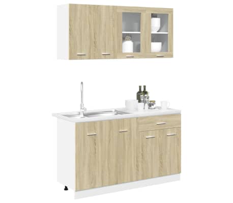 vidaXL 4 Piece Kitchen Cabinet Set Sonoma Oak Engineered Wood