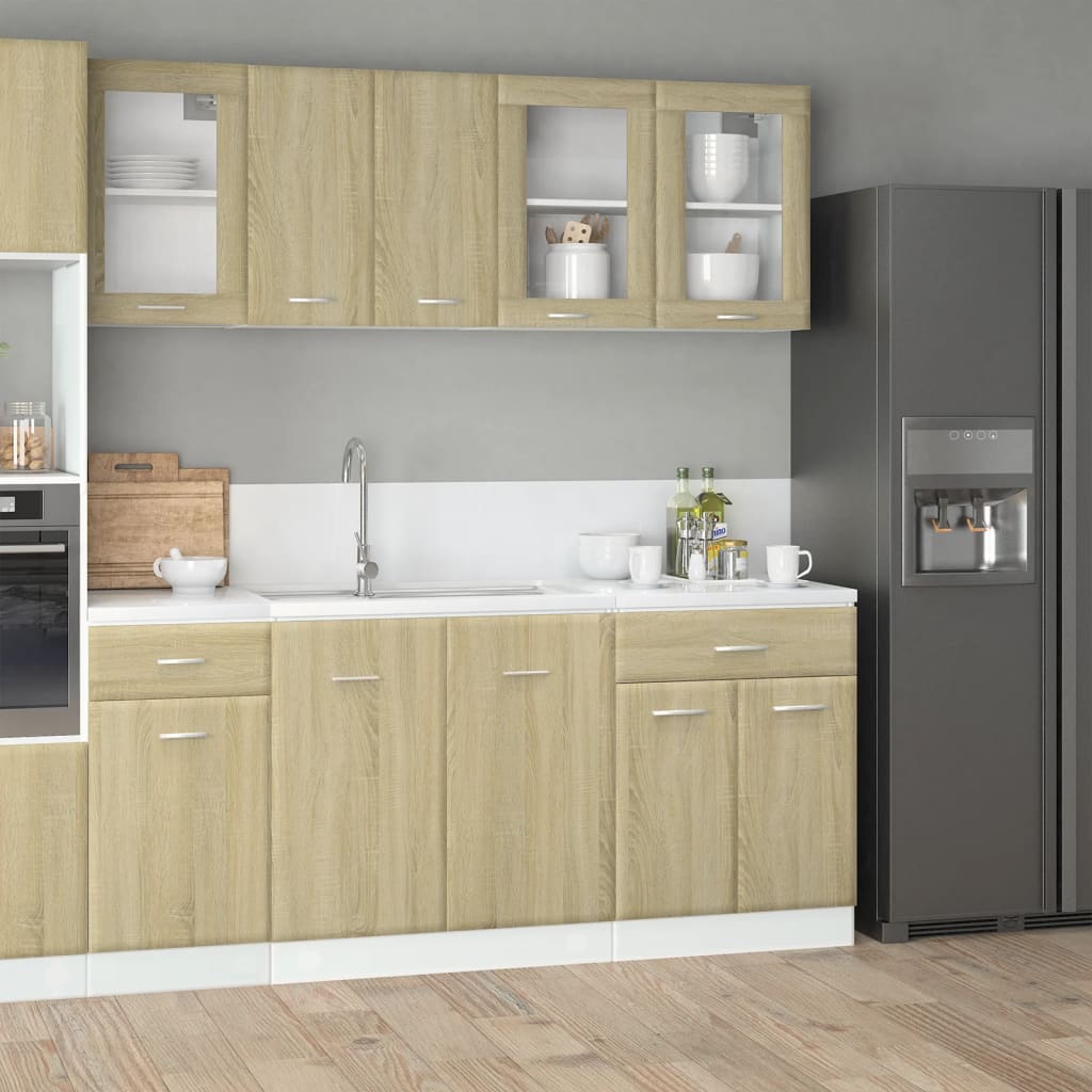 vidaXL 4-tlg. Küchenschrank-Set Lyon Sonoma-Eiche Holzwerkstoff