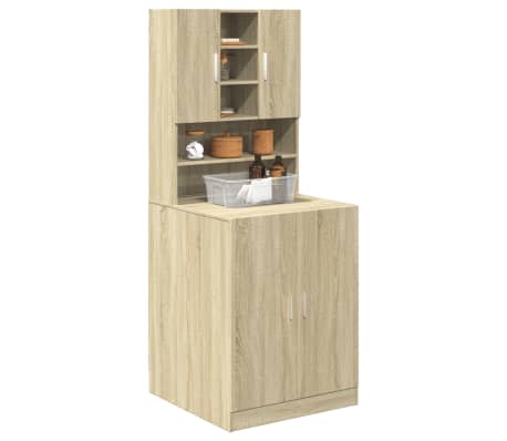 vidaXL Armoires pour machine &agrave; laver 2pcs ch&ecirc;ne sonoma bois ing&eacute;nierie