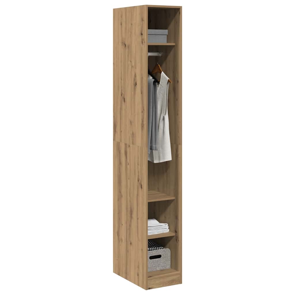 vidaXL Kledingkast 30x50x200 cm bewerkt hout artisanaal eikenkleur