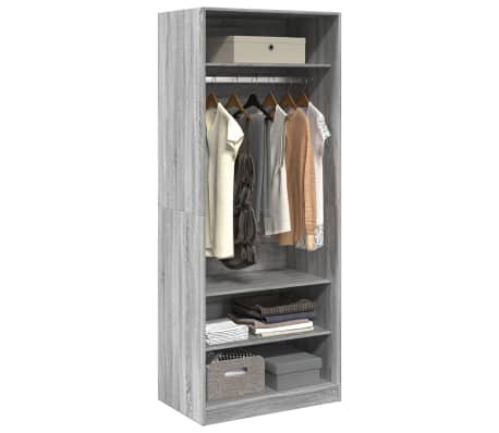 vidaXL Garde-robe sonoma gris 80x50x200 cm bois d'ingénierie