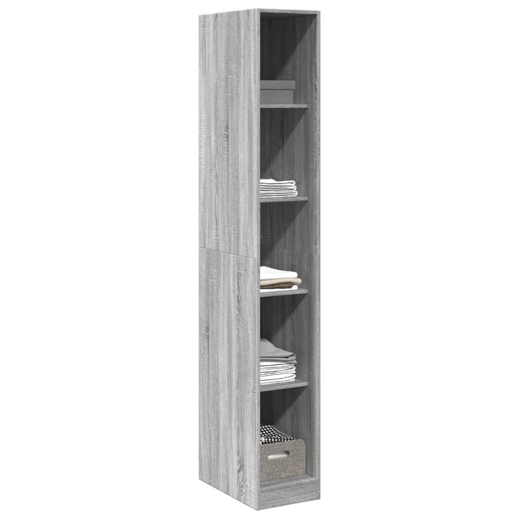 vidaXL Kledingkast 30x50x200 cm bewerkt hout grijs sonoma eikenkleur afbeelding