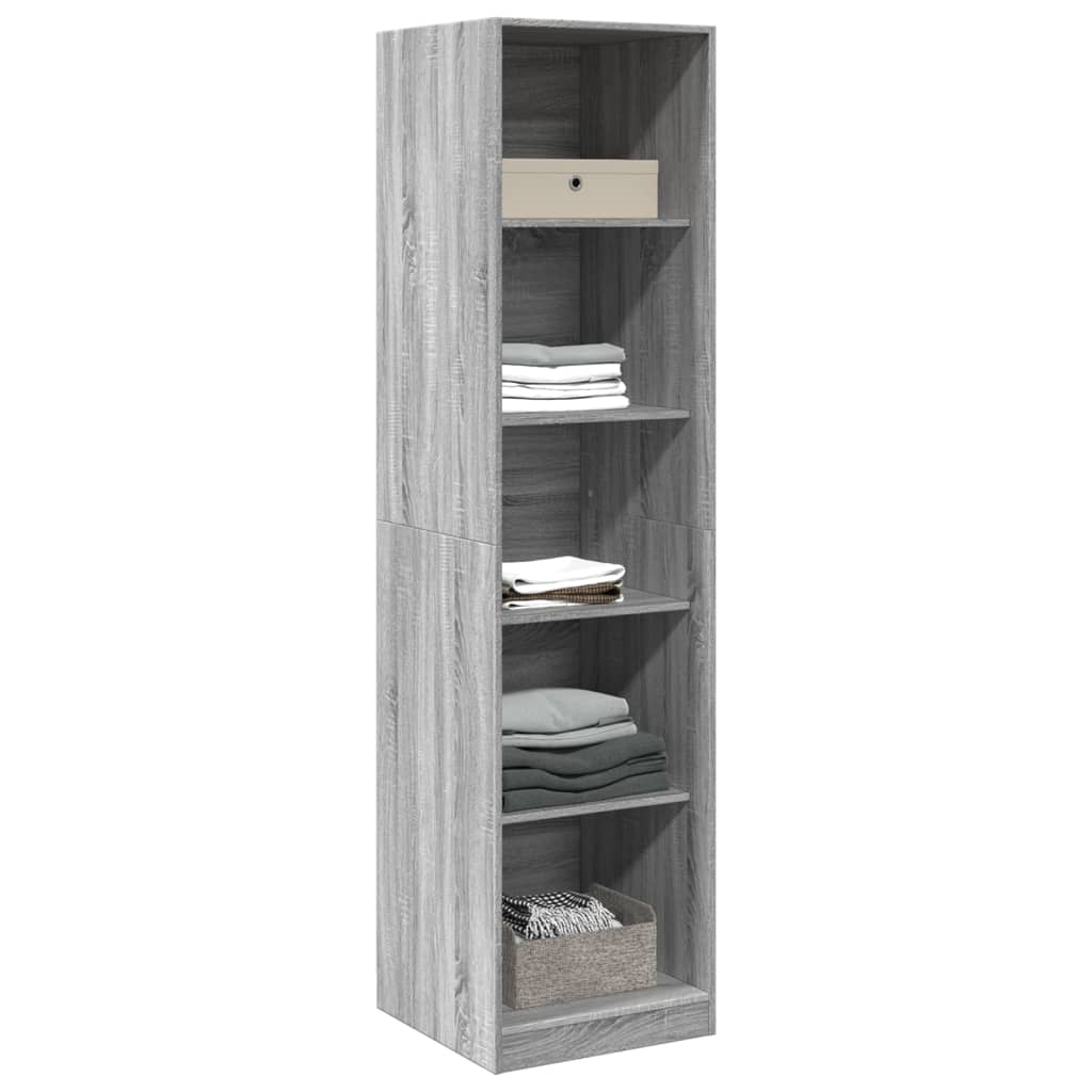 vidaXL Kledingkast 50x50x200 cm bewerkt hout grijs sonoma afbeelding
