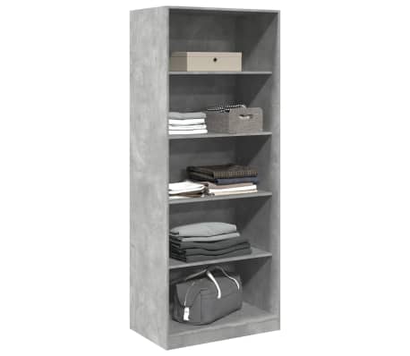 vidaXL Garde-robe gris b&eacute;ton 80x50x200 cm bois d'ing&eacute;nierie