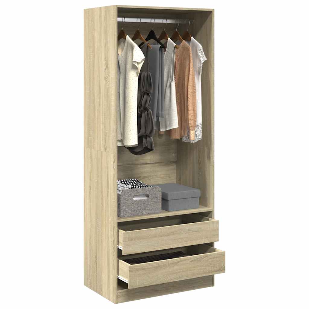 vidaXL Kleiderschrank Sonoma-Eiche 80x50x200 cm Holzwerkstoff