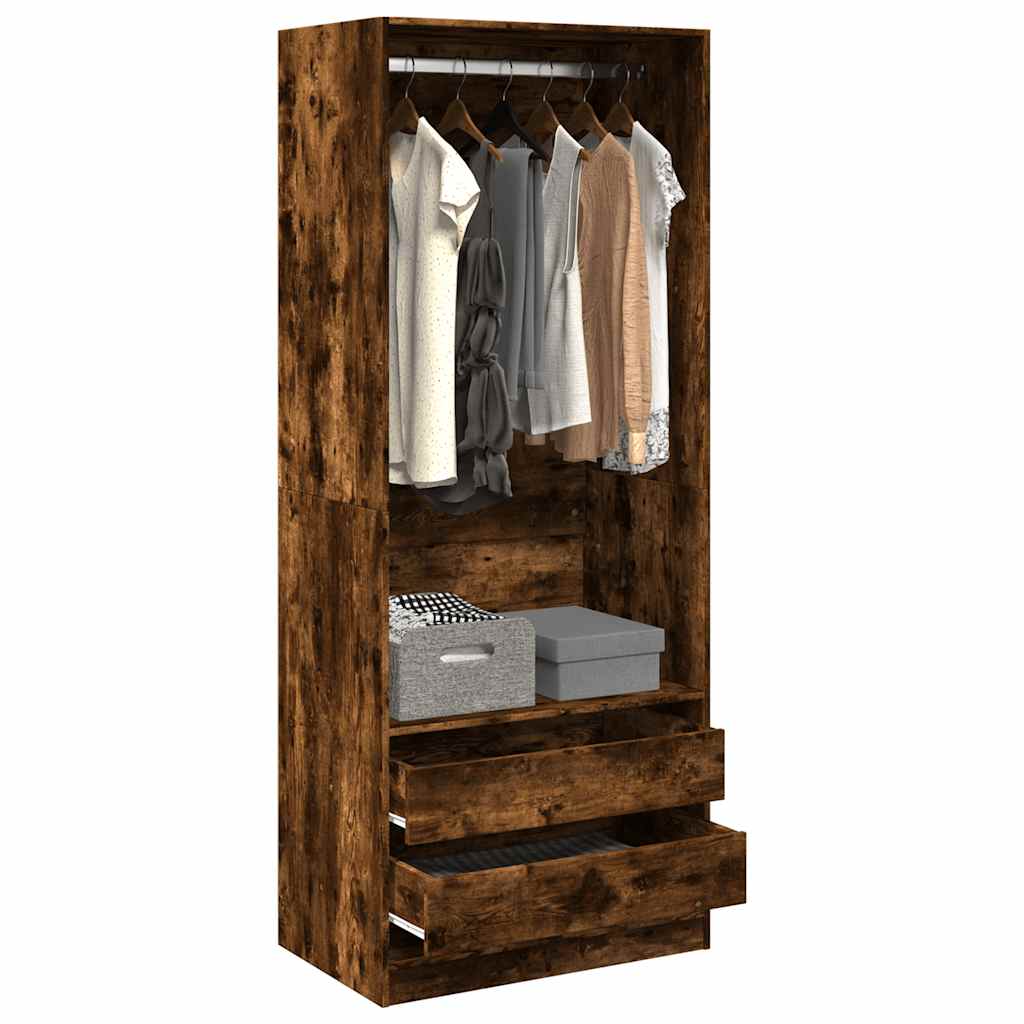 vidaXL Kleiderschrank Räuchereiche 80x50x200 cm Holzwerkstoffs