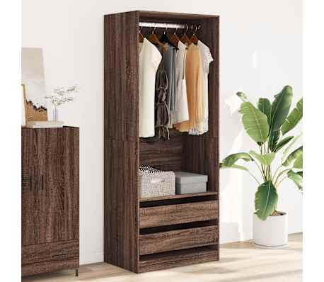 vidaXL Garderobe brun eik 80x50x200 cm konstruert tre