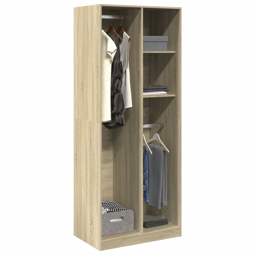 Kleiderschrank Sonoma-Eiche 80x50x200 cm Holzwerkstoff