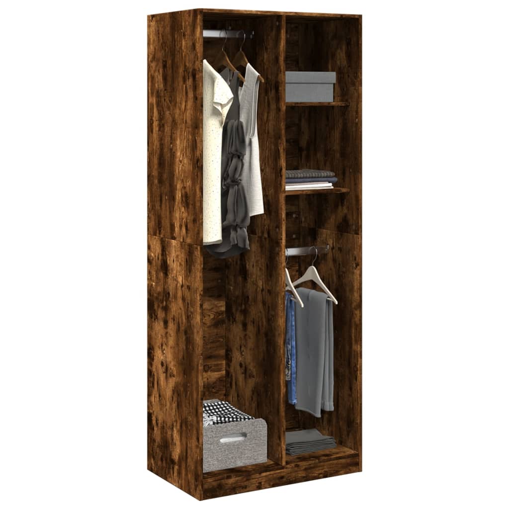 vidaXL Kleiderschrank Räuchereiche 80x50x200 cm Holzwerkstoffs