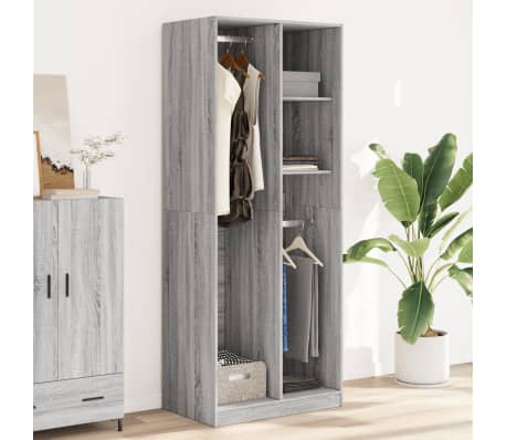 vidaXL Fatask&aacute;pur Gr&aacute;r Sonoma 80x50x200 cm Samsettur Vi&eth;ur