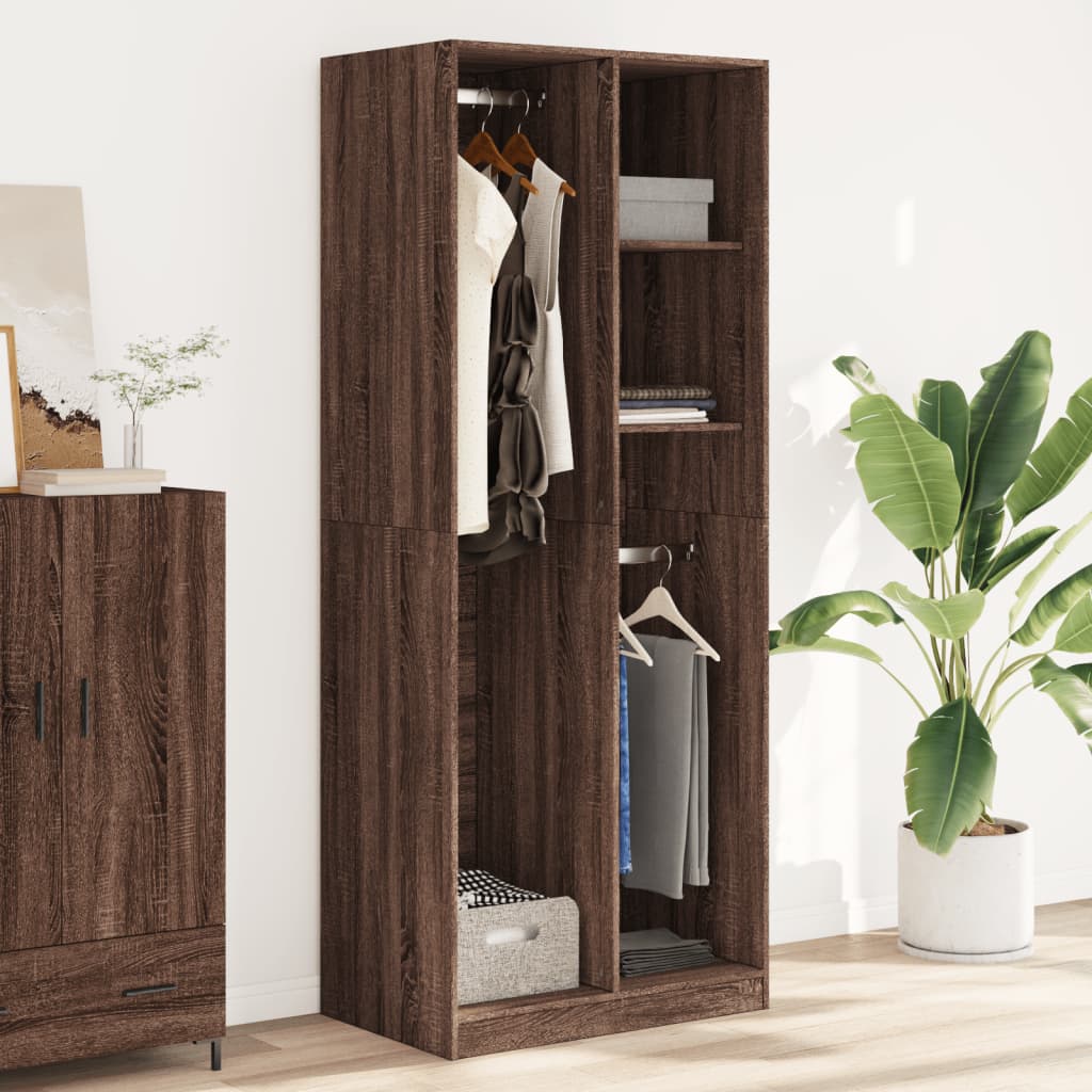 vidaXL Kleiderschrank Braun Eichen-Optik 80x50x200 cm Holzwerkstoff