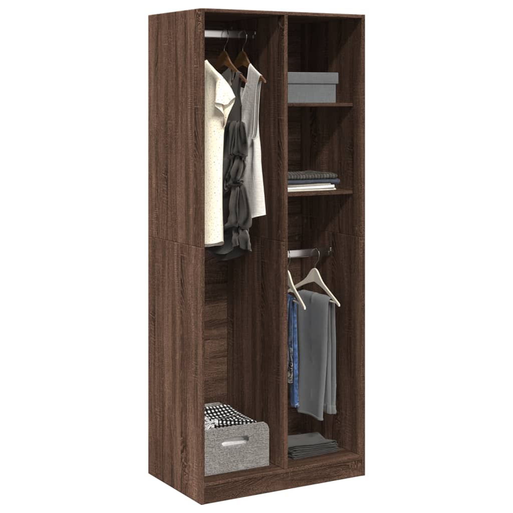 vidaXL Kleiderschrank Braun Eichen-Optik 80x50x200 cm Holzwerkstoff