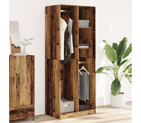 vidaXL Wardrobe Old Wood 80x50x200 cm Engineered Wood