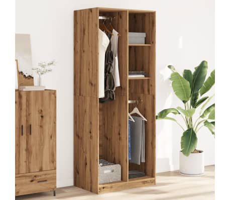 vidaXL Ντουλάπα Αρτισιανή Δρυς 80x50x200εκ από Επεξεργασμένο Ξύλο