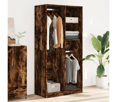 vidaXL Șifonier, stejar afumat, 100x50x200 cm, lemn prelucrat