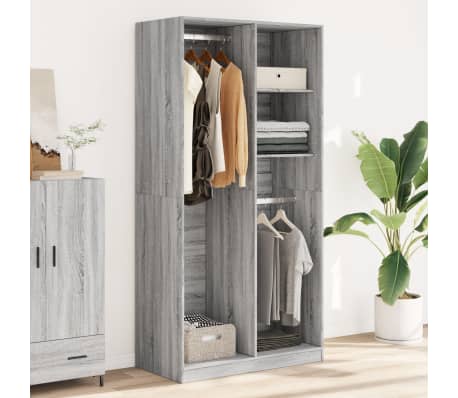 vidaXL Armadio Grigio Sonoma 100x50x200 cm in Legno Multistrato