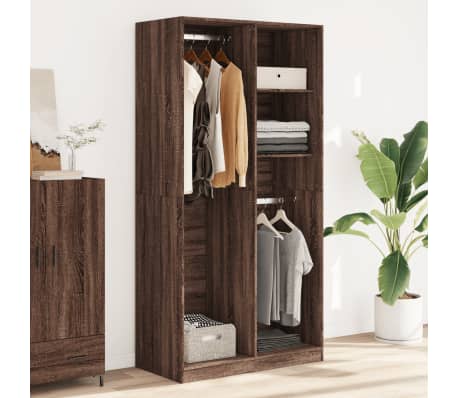 vidaXL riidekapp, pruun tamm, 100 x 50 x 200 cm, tehispuit