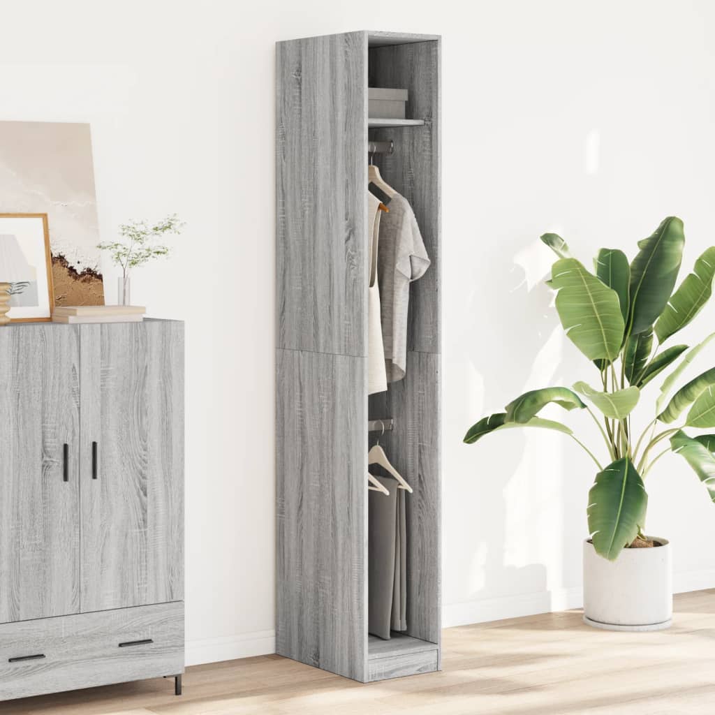 Thumbnail - vidaXL Kleiderschrank Grau Sonoma 30x50x200 cm Holzwerkstoff