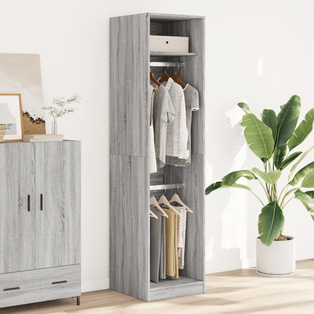 vidaXL Wardrobe Grey Sonoma 50x50x200 cm Engineered Wood