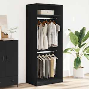 vidaXL Ormar crni 80 x 50 x 200 cm od konstruiranog drva