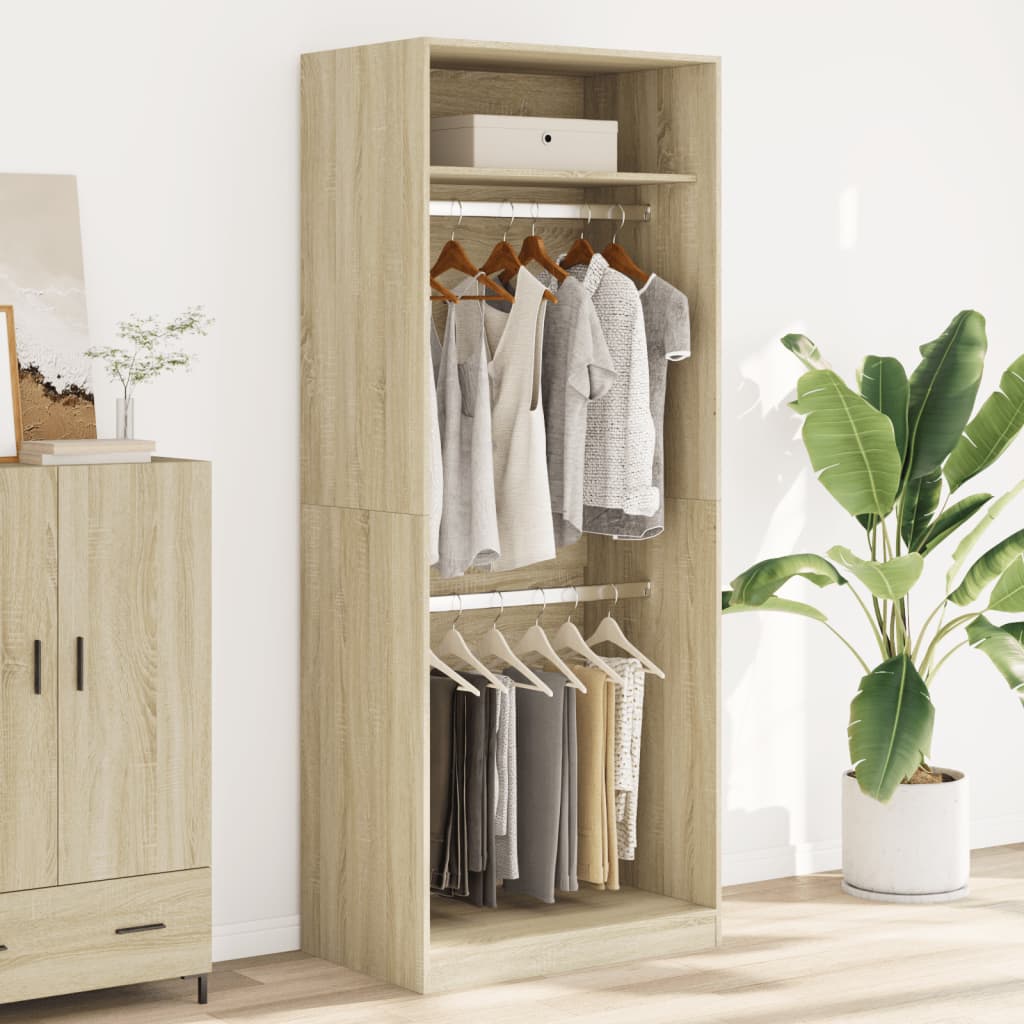 vidaXL Kleiderschrank Sonoma-Eiche 80x50x200 cm Holzwerkstoff