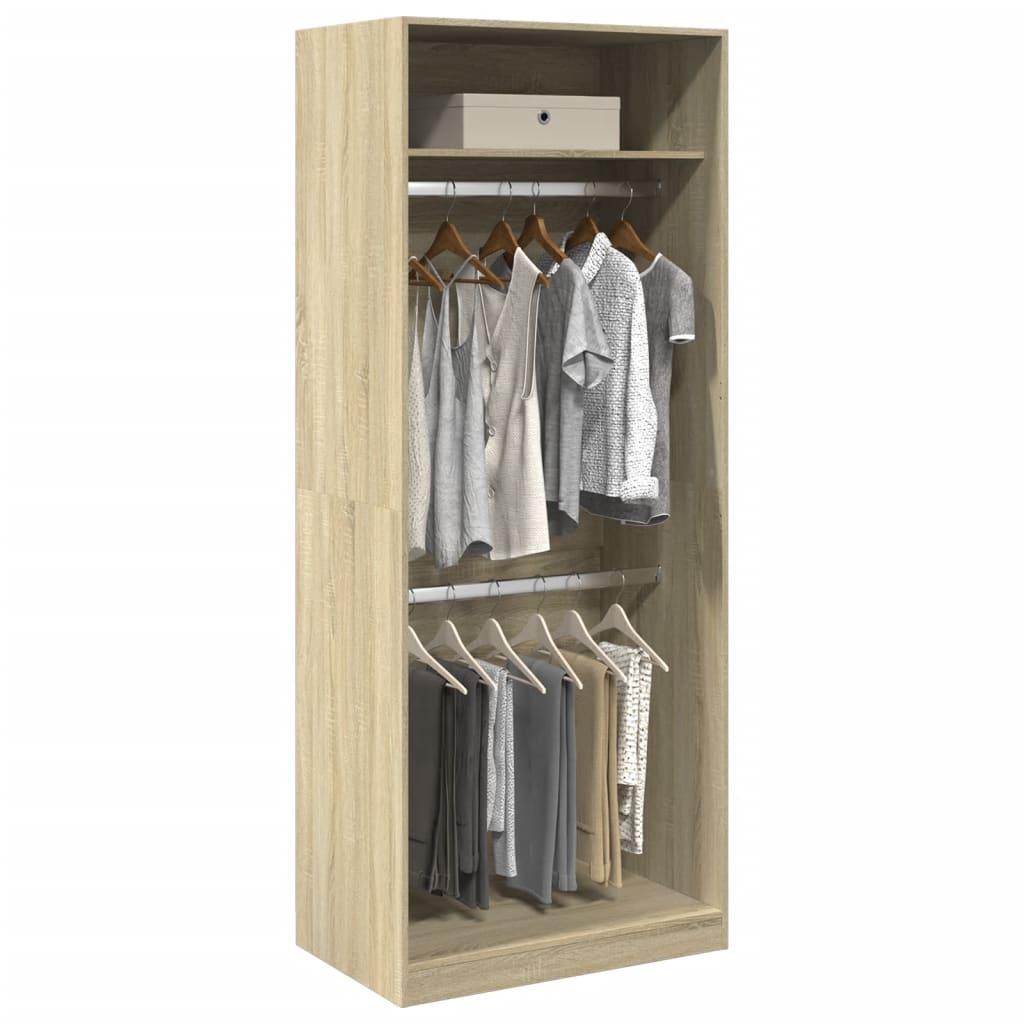 Kleiderschrank Sonoma-Eiche 80x50x200 cm Holzwerkstoff