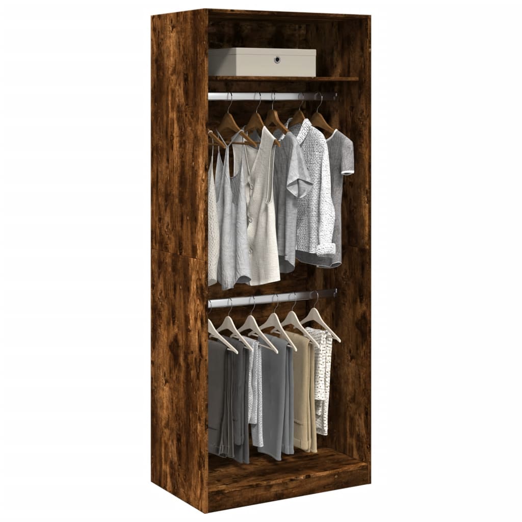 vidaXL Kleiderschrank Räuchereiche 80x50x200 cm Holzwerkstoffs