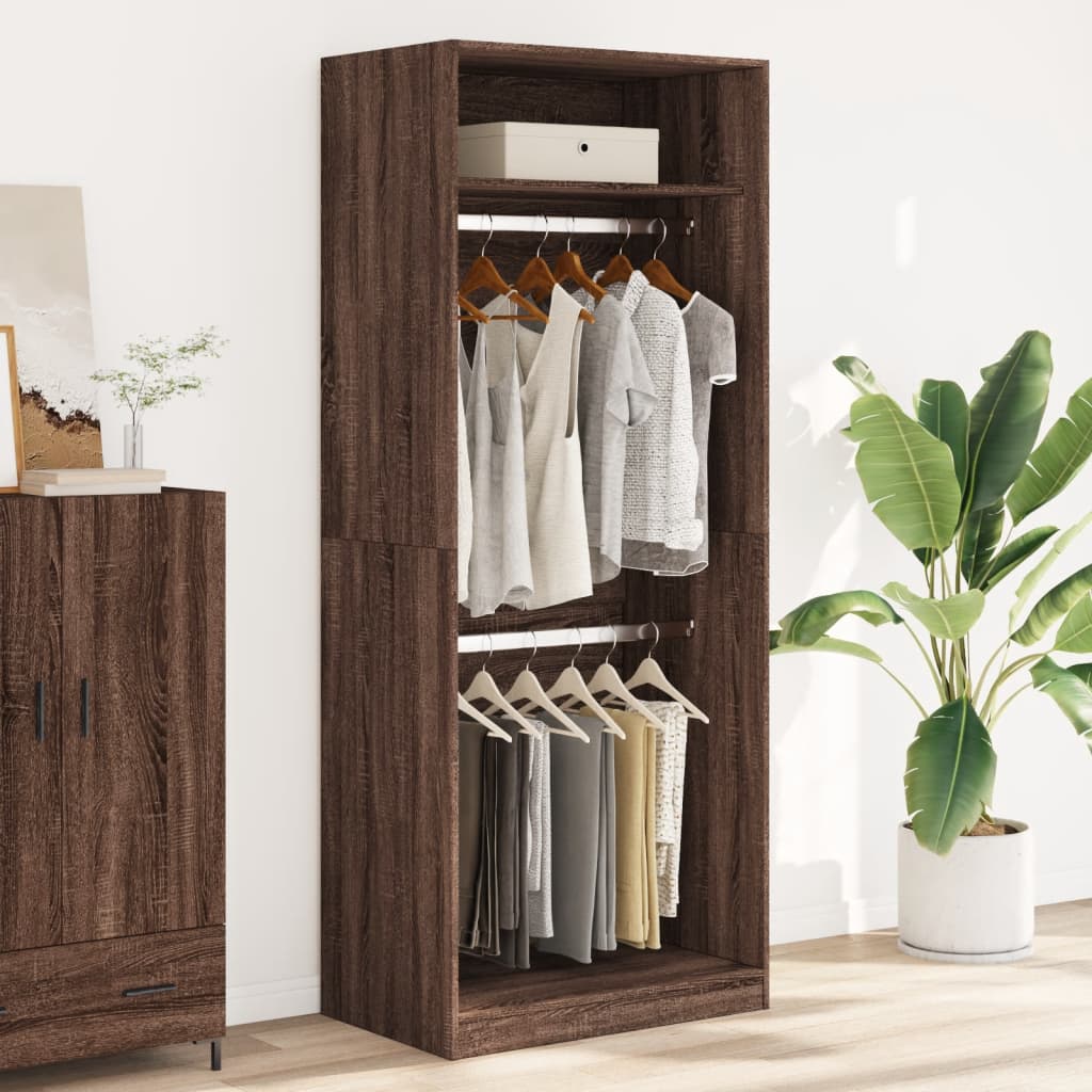 vidaXL Kleiderschrank Braun Eichen-Optik 80x50x200 cm Holzwerkstoff