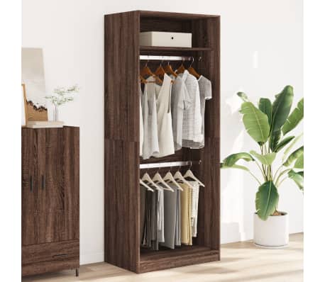 vidaXL Kleiderschrank Braun Eichen-Optik 80x50x200 cm Holzwerkstoff