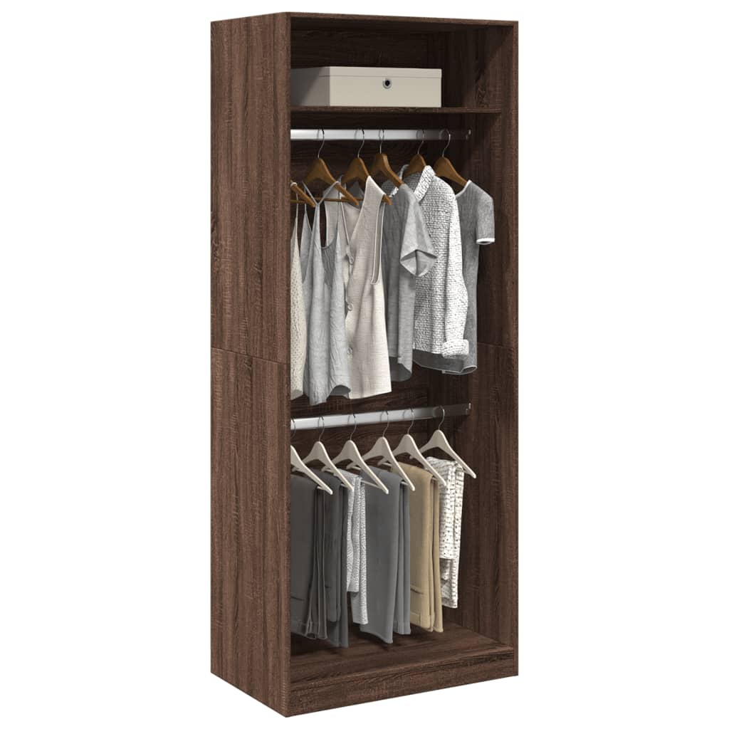 vidaXL Kleiderschrank Braun Eichen-Optik 80x50x200 cm Holzwerkstoff