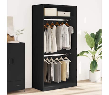 vidaXL Kledingkast 100x50x200 cm bewerkt hout zwart