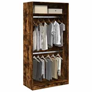 Garderobna omara dimljeni hrast 100x50x200 cm inženirski les