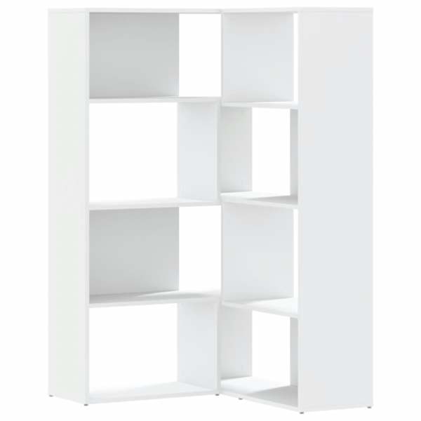 vidaXL 4-korruseline raamaturiiul valge 85x85x140 cm tehispuit