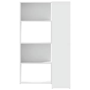 Rohová 4patrová knihovna bílá 85 x 85 x 140 cm kompozitní dřevo - obrázek 4