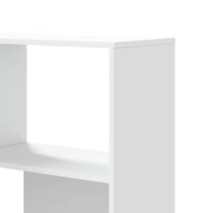Rohová 4patrová knihovna bílá 85 x 85 x 140 cm kompozitní dřevo - obrázek 8