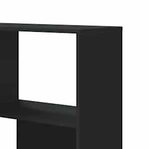 Rohová 4patrová knihovna černá 85x85x140 cm kompozitní dřevo - obrázek 8
