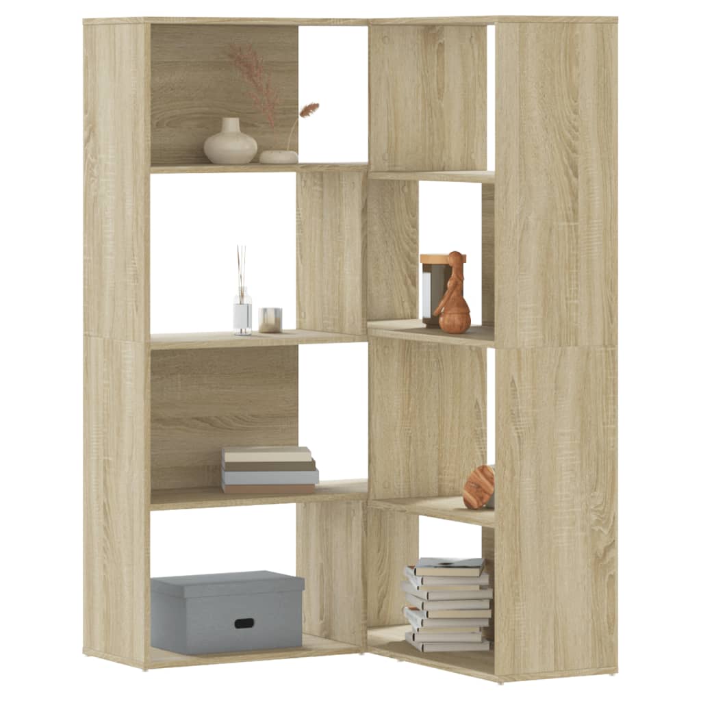 vidaXL Bibliotecă de colț cu 4 niveluri stejar sonoma 85x85x140cm lemn