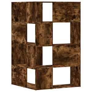 Rohová knihovna 4patrová kouřový dub 85 x 85 x 140 cm kompozit - obrázek 6