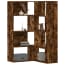 vidaXL 4 szintes füstös tölgy szerelt fa sarokkönyvespolc 85x85x140cm termék 2. képe
