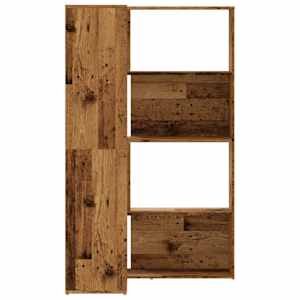 Rohová knihovna 4patrová old wood 85x85x140 cm kompozitní dřevo - obrázek 5