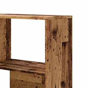 Rohová knihovna 4patrová old wood 85x85x140 cm kompozitní dřevo - obrázek 8