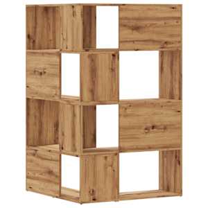 Rohová knihovna 4patrová dub artisan 85 x 85 x 140 cm kompozit - obrázek 6