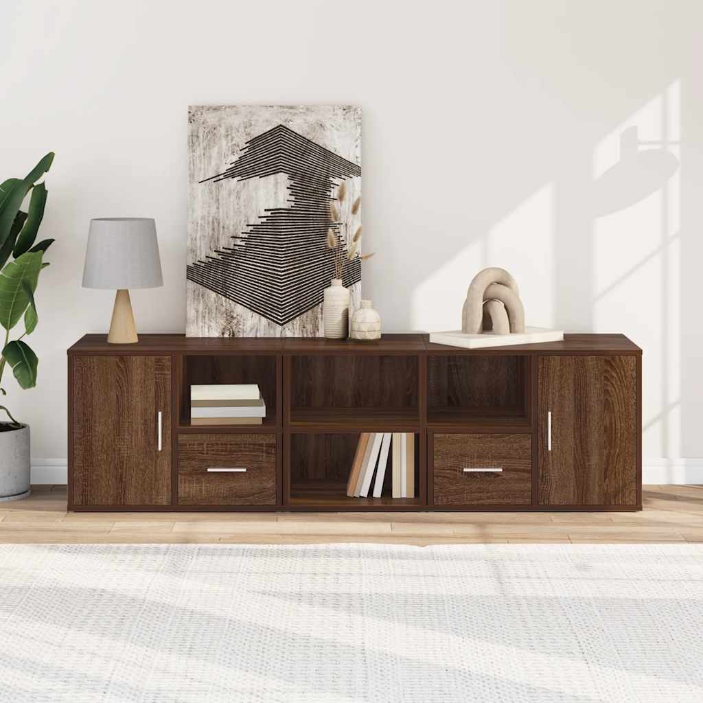 vidaXL Rohová skrinka hnedý dub 160x40x45 cm kompozitné drevo