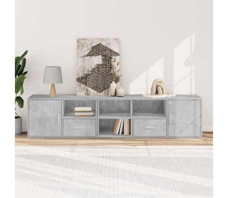 vidaXL Corner Cabinet Concrete Grey 200x40x45 cm Engineered Wood