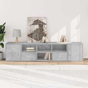 vidaXL Corner Cabinet Concrete Grey 200x40x45 cm Engineered Wood