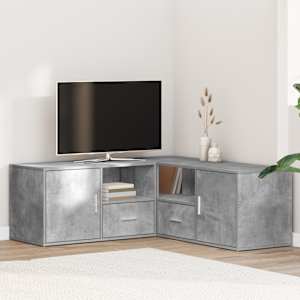 Kotna omarica betonsko siva 200x40x45 cm iverna plošča