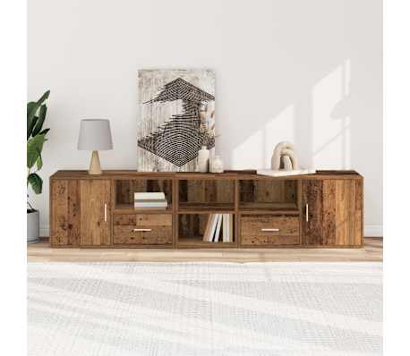 vidaXL Szafka narożna, postarzane drewno, 200x40x45 cm