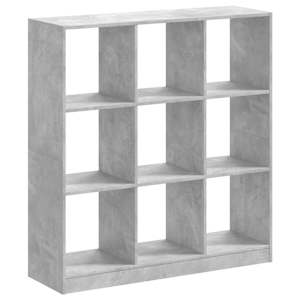 vidaXL raamaturiiul, betoonhall, 102x32x108 cm, tehispuit