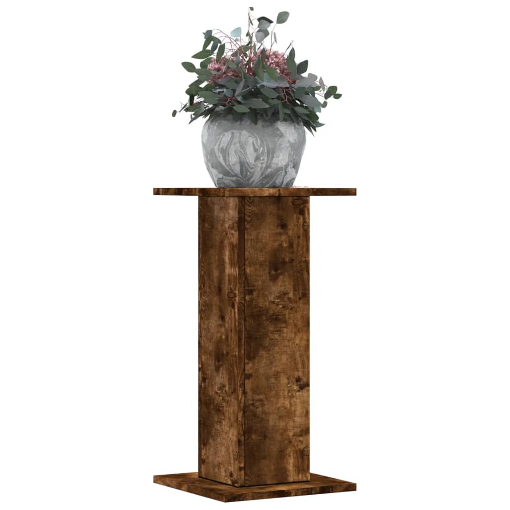 vidaXL Suporturi de plante 2 buc. stejar fumuriu 30x30x60 cm lemn